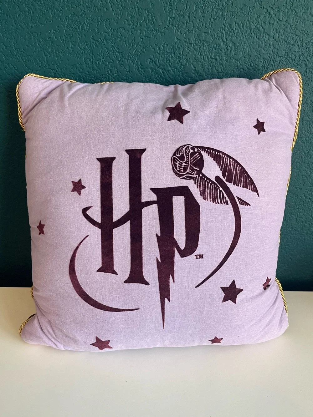 Harry Potter HP Purple Golden Snitch Hogwarts Pillow Cushion